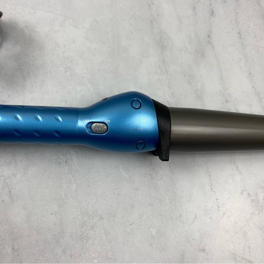 BaByliss: Nano Titanium Hair Curling Wand Hot Tool Hairdresser Gray Blue - Picture 4 of 6